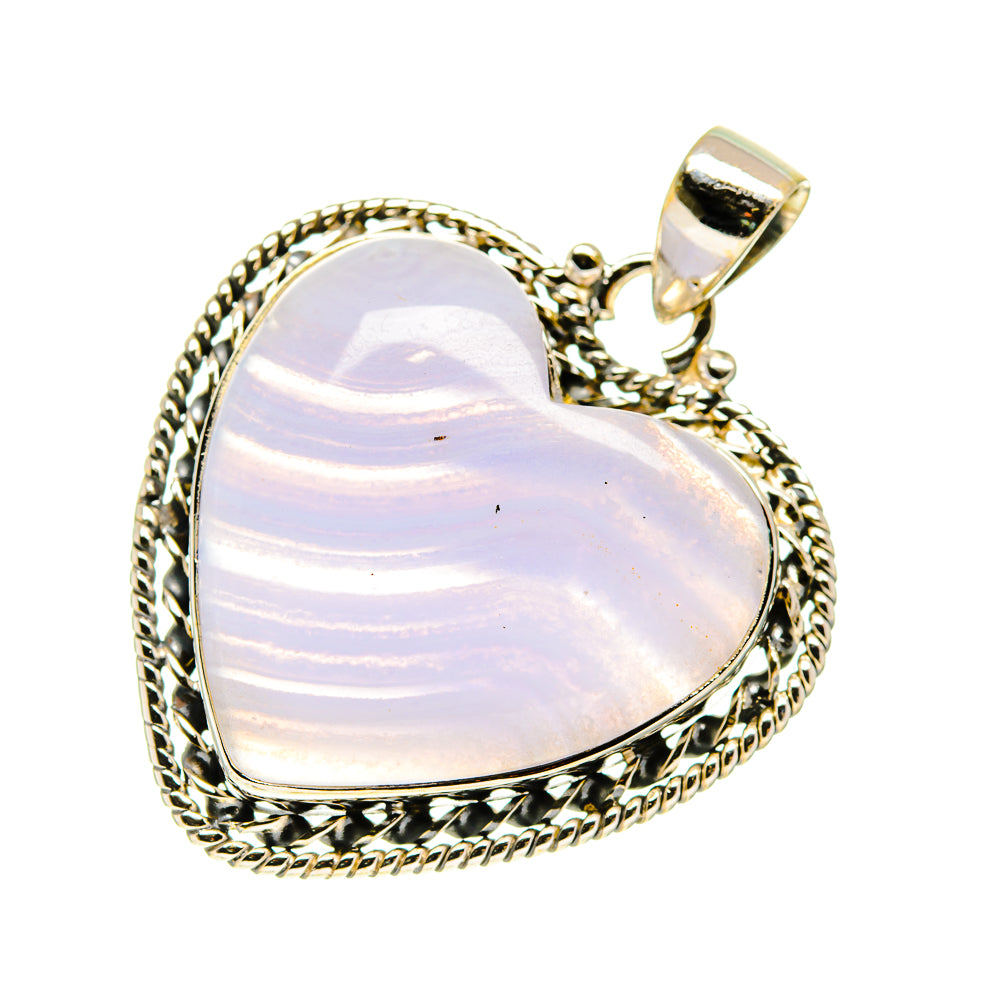 Blue Lace Agate Pendants handcrafted by Ana Silver Co - PD760415