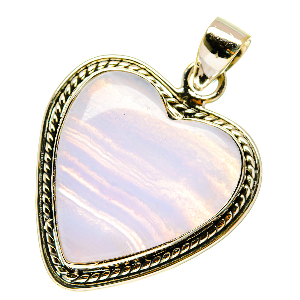 Blue Lace Agate Pendants handcrafted by Ana Silver Co - PD760421