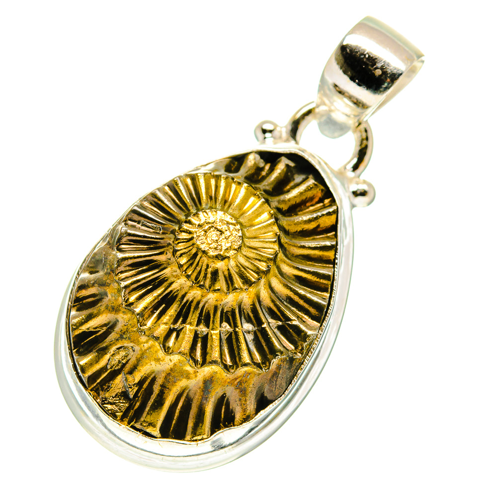 Pyrite Fossil Pendants handcrafted by Ana Silver Co - PD760434