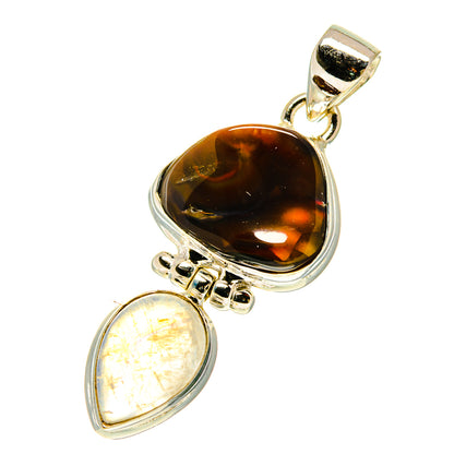 Mexican Fire Agate Pendants handcrafted by Ana Silver Co - PD760455