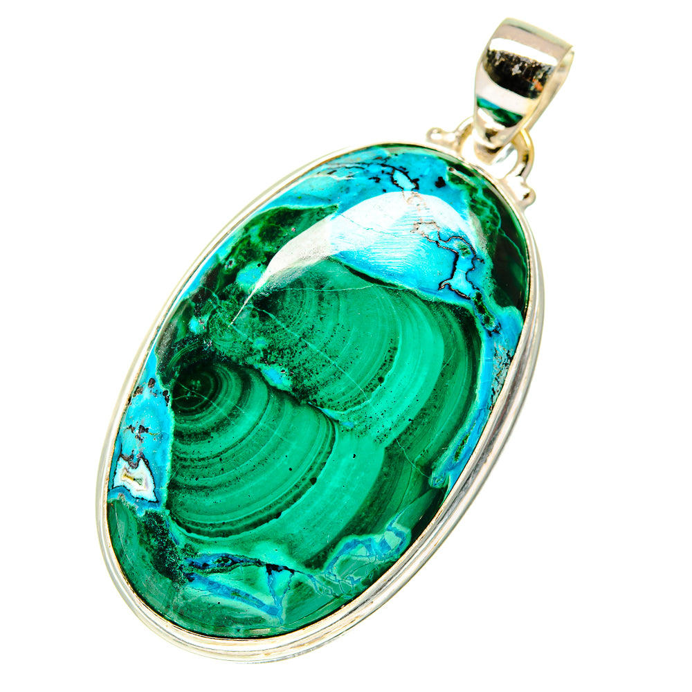 Malachite In Chrysocolla Pendants handcrafted by Ana Silver Co - PD760496