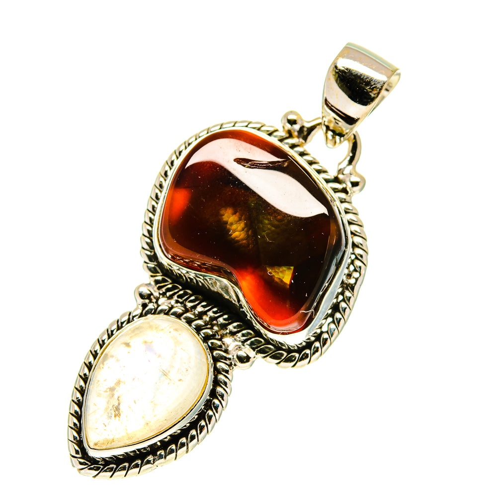 Mexican Fire Agate Pendants handcrafted by Ana Silver Co - PD760580