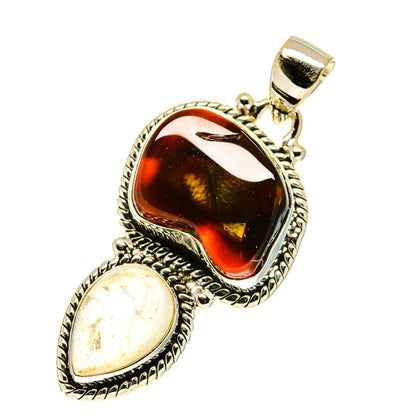 Mexican Fire Agate Pendants handcrafted by Ana Silver Co - PD760580