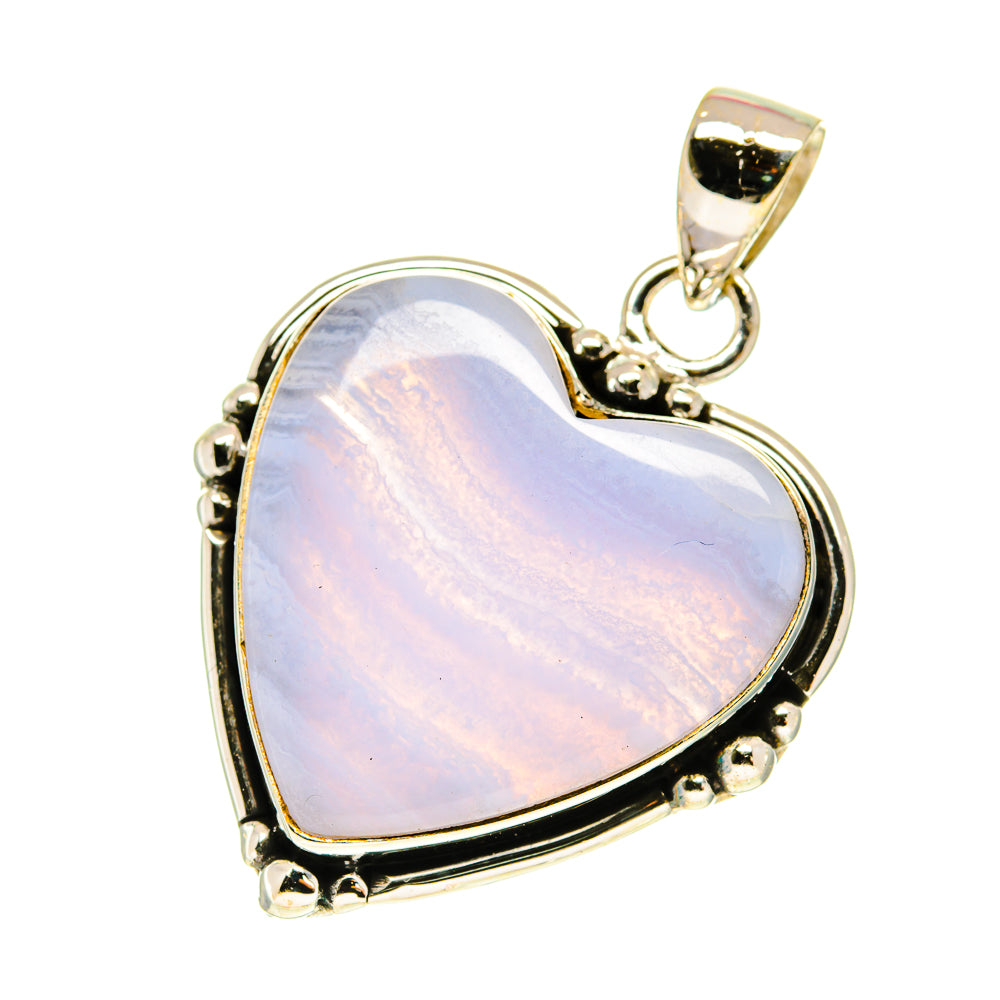 Blue Lace Agate Pendants handcrafted by Ana Silver Co - PD760585