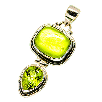 Green Tourmaline Pendants handcrafted by Ana Silver Co - PD760613
