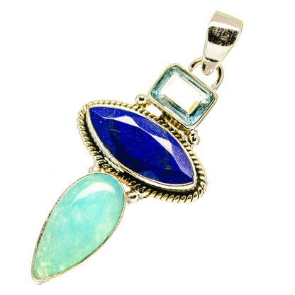 Peruvian Amazonite Pendants handcrafted by Ana Silver Co - PD760645