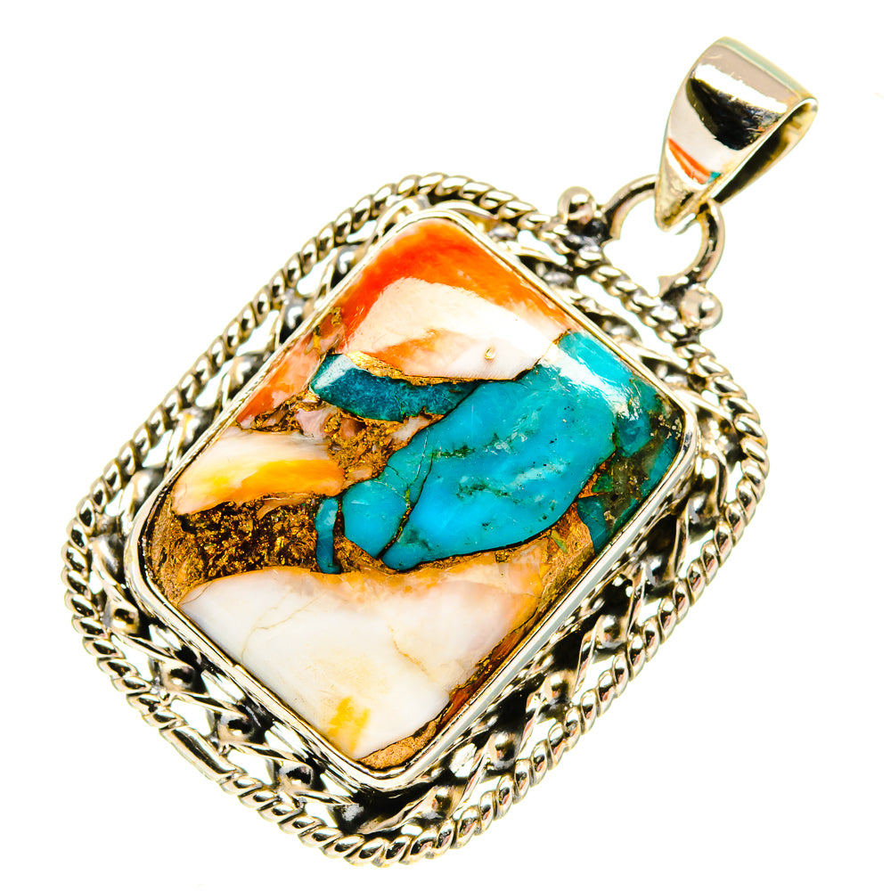 Blue Copper Composite Turquoise Pendants handcrafted by Ana Silver Co - PD760667