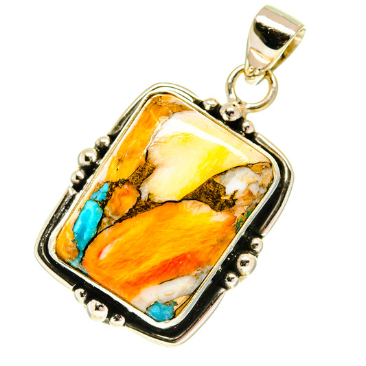 Orange Copper Composite Turquoise Pendants handcrafted by Ana Silver Co - PD760714