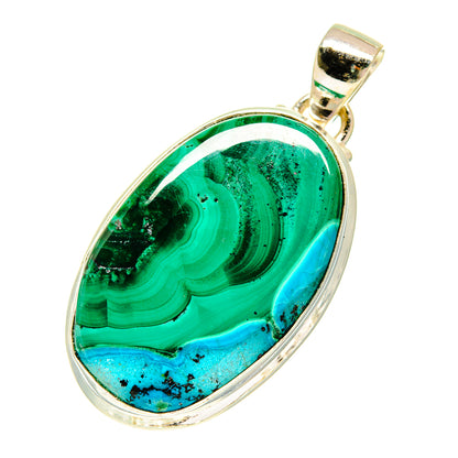Malachite In Chrysocolla Pendants handcrafted by Ana Silver Co - PD760722