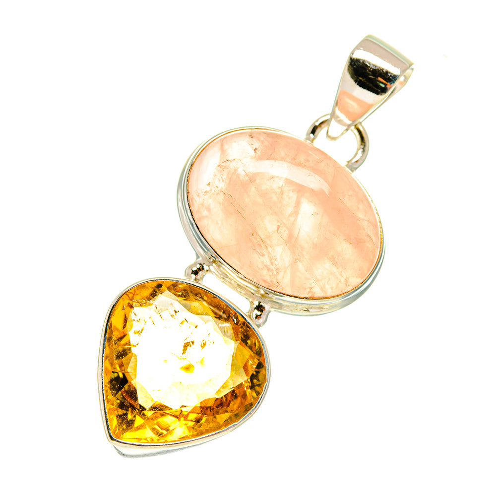 Rose Quartz Pendants handcrafted by Ana Silver Co - PD760734