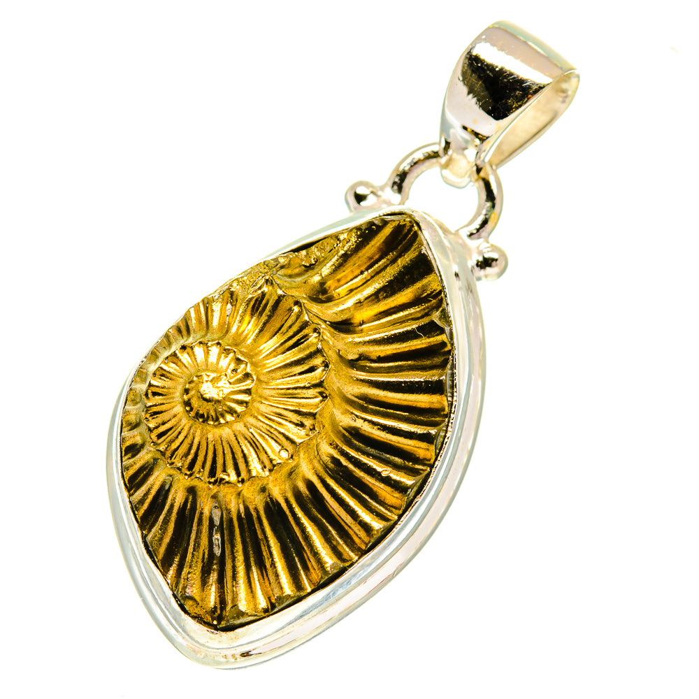 Pyrite Shell Pendants handcrafted by Ana Silver Co - PD760745