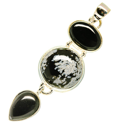 Snowflake Obsidian Pendants handcrafted by Ana Silver Co - PD760789