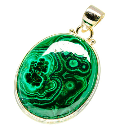 Malachite In Chrysocolla Pendants handcrafted by Ana Silver Co - PD760806