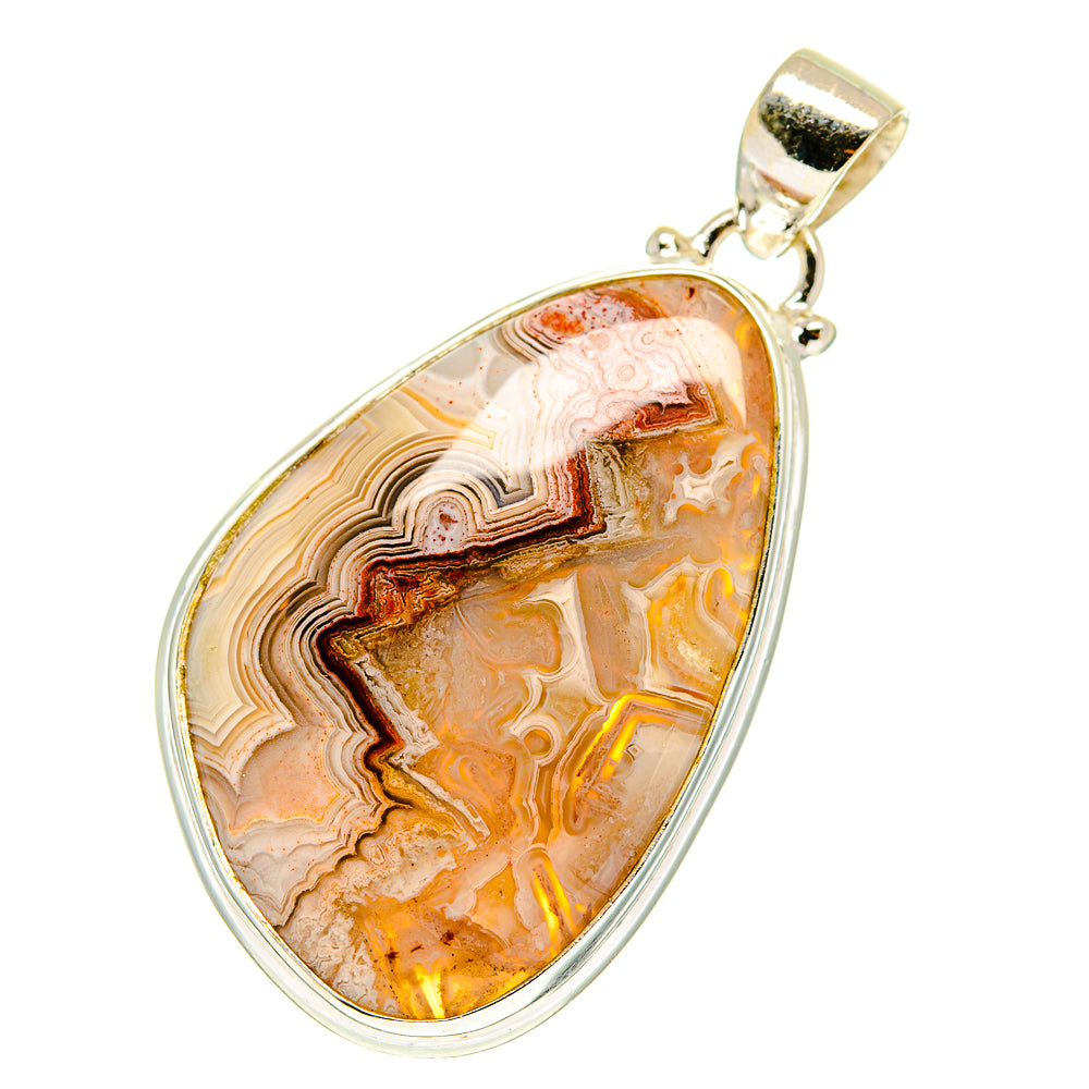 Laguna Lace Agate Pendants handcrafted by Ana Silver Co - PD760825