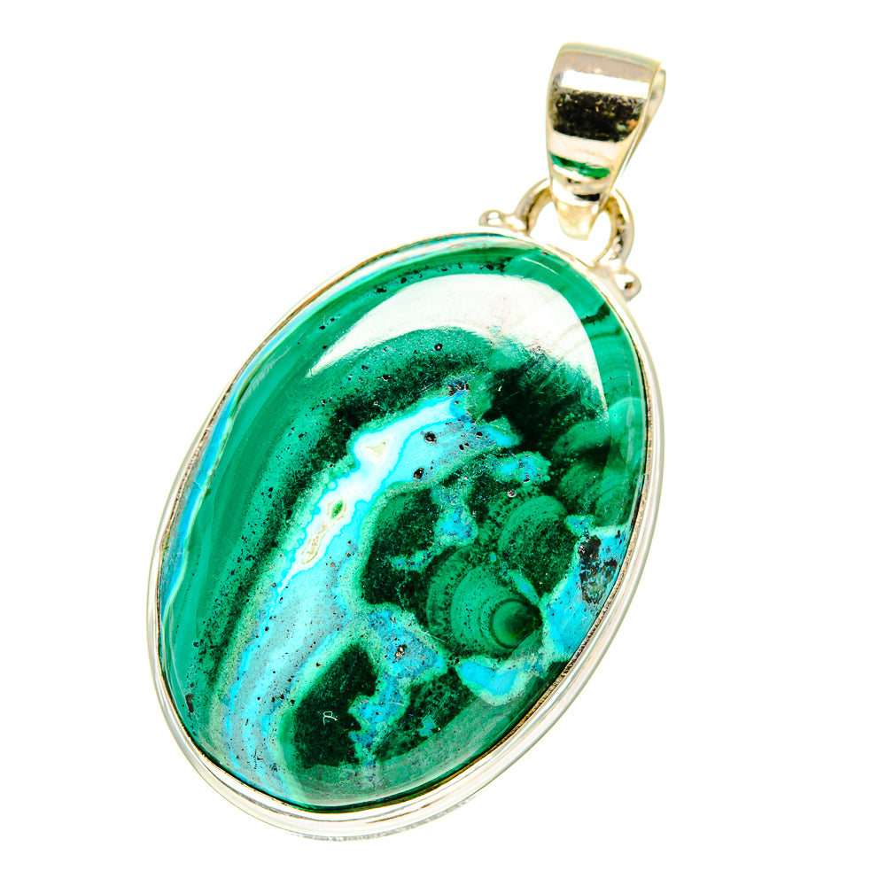 Malachite In Chrysocolla Pendants handcrafted by Ana Silver Co - PD760834