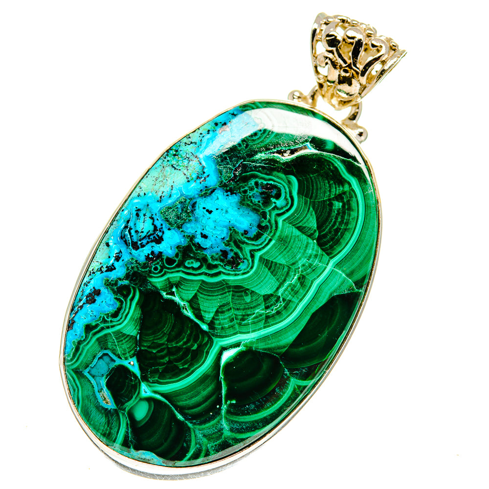 Malachite In Chrysocolla Pendants handcrafted by Ana Silver Co - PD760863