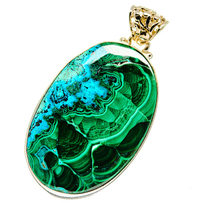 Malachite In Chrysocolla Pendants handcrafted by Ana Silver Co - PD760863