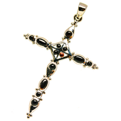 Black Onyx Cross Pendants handcrafted by Ana Silver Co - PD760891