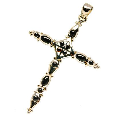 Black Onyx Cross Pendants handcrafted by Ana Silver Co - PD760892