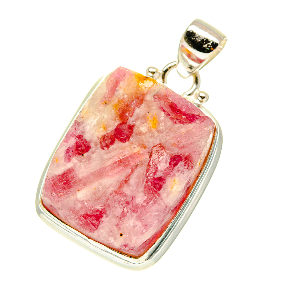 Pink Tourmaline In Quartz Pendants handcrafted by Ana Silver Co - PD760919