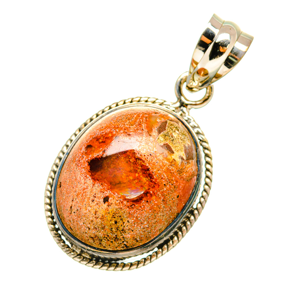 Mexican Fire Opal Pendants handcrafted by Ana Silver Co - PD7638