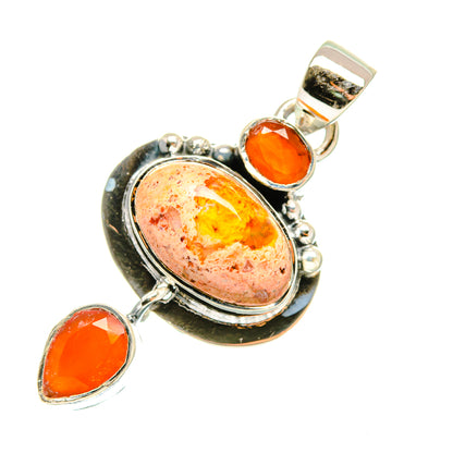 Mexican Fire Opal Pendants handcrafted by Ana Silver Co - PD7640