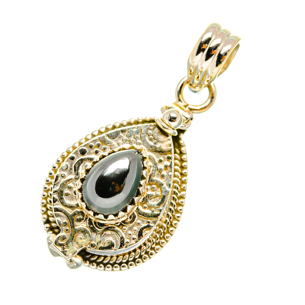 Hematite poison pendant, 925 sterling silver with dark teardrop hematite and top loop