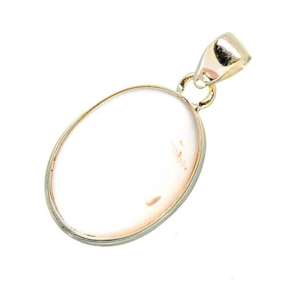 Oval rose quartz pendant in 925 sterling silver bezel with bail loop.