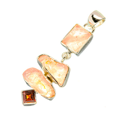 Rose Quartz Pendants handcrafted by Ana Silver Co - PD7697
