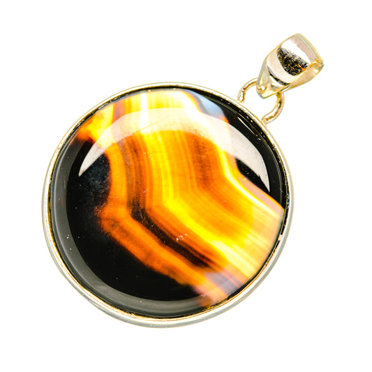 Black Banded Agate Pendants handcrafted by Ana Silver Co - PD7721