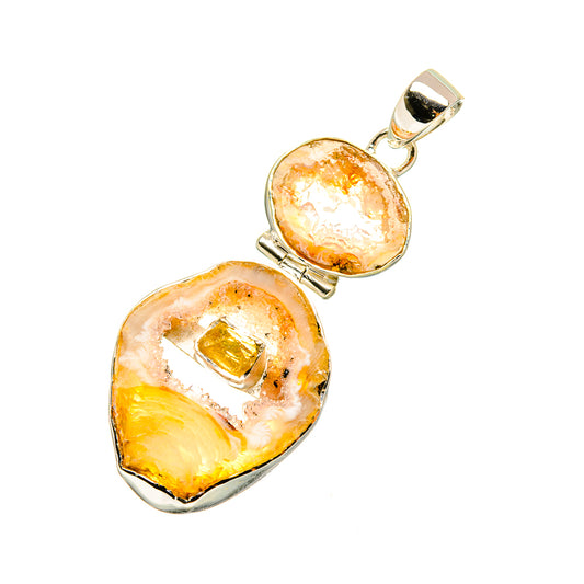 Coconut Geode Druzy Pendants handcrafted by Ana Silver Co - PD7735