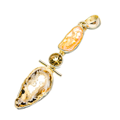 Coconut Geode Druzy Pendants handcrafted by Ana Silver Co - PD7747