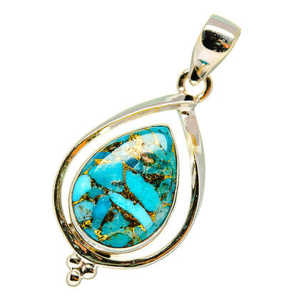 Blue Copper Composite Turquoise Pendants handcrafted by Ana Silver Co - PD7763