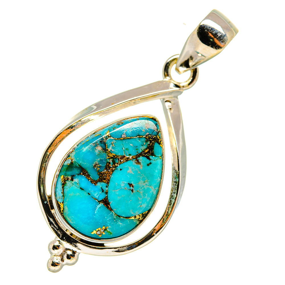 Blue Copper Composite Turquoise Pendants handcrafted by Ana Silver Co - PD7774