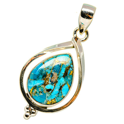 Blue Copper Composite Turquoise Pendants handcrafted by Ana Silver Co - PD7779