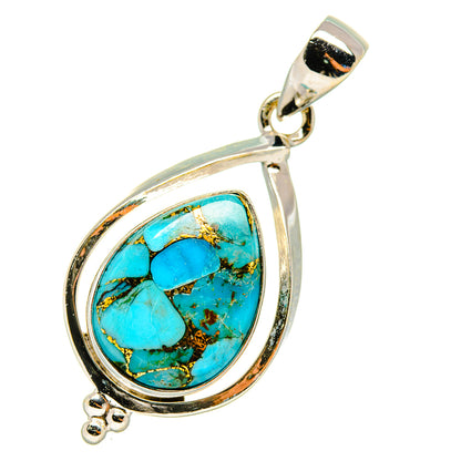 Blue Copper Composite Turquoise Pendants handcrafted by Ana Silver Co - PD7806