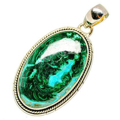 Malachite In Chrysocolla Pendants handcrafted by Ana Silver Co - PD7807