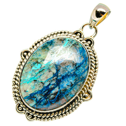 925 sterling silver apatite pendant with oval blue cabochon gemstone bezel