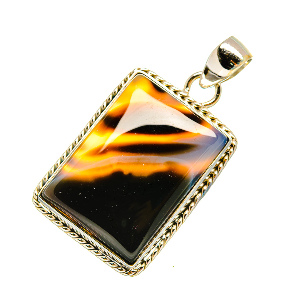 Black Botswana Agate Pendants handcrafted by Ana Silver Co - PD7844