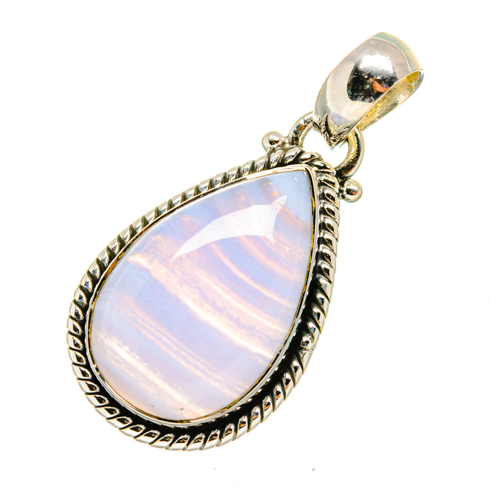 Blue Lace Agate Pendants handcrafted by Ana Silver Co - PD7848