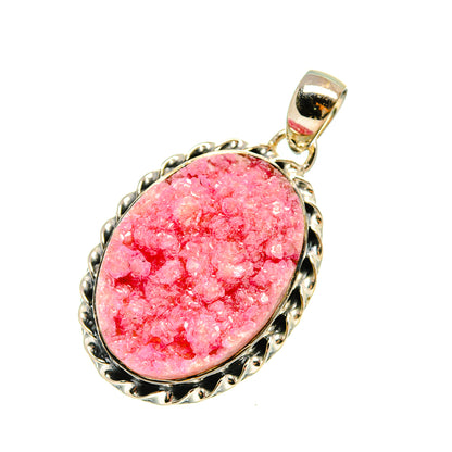 Cobalto Calcite Druzy Pendants handcrafted by Ana Silver Co - PD7877