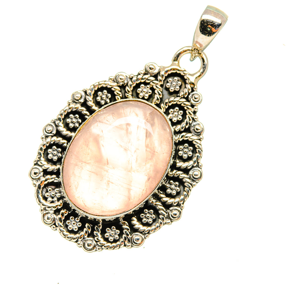 Rose Quartz Pendants handcrafted by Ana Silver Co - PD7889