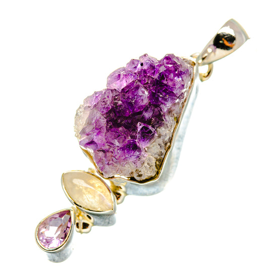 Amethyst Crystal Pendants handcrafted by Ana Silver Co - PD7909