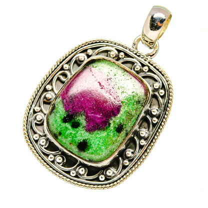 Ruby Zoisite Pendants handcrafted by Ana Silver Co - PD7921