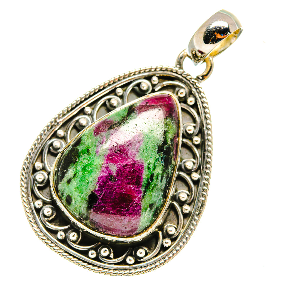 Ruby Zoisite Pendants handcrafted by Ana Silver Co - PD7939
