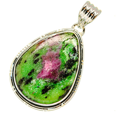 Ruby Zoisite Pendants handcrafted by Ana Silver Co - PD7940