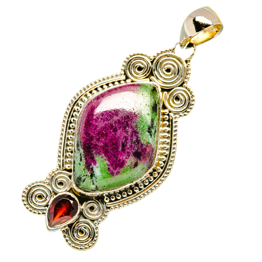 Ruby Zoisite Pendants handcrafted by Ana Silver Co - PD7943