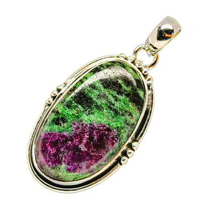 Ruby Zoisite Pendants handcrafted by Ana Silver Co - PD7948