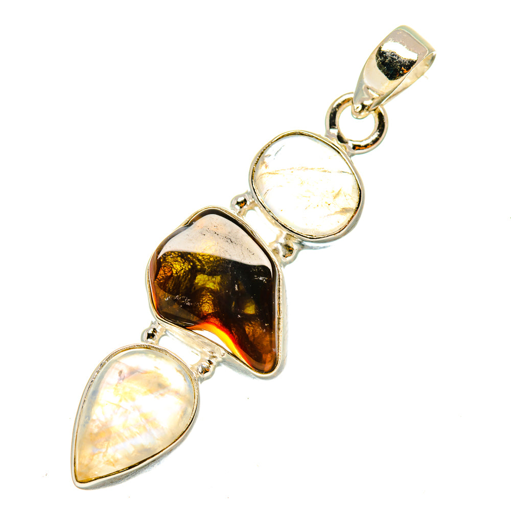Mexican Fire Agate Pendants handcrafted by Ana Silver Co - PD7962