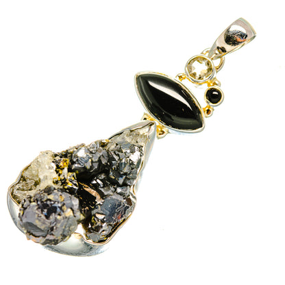 Shungite, Black Onyx, White Quartz Pendants handcrafted by Ana Silver Co - PD8000